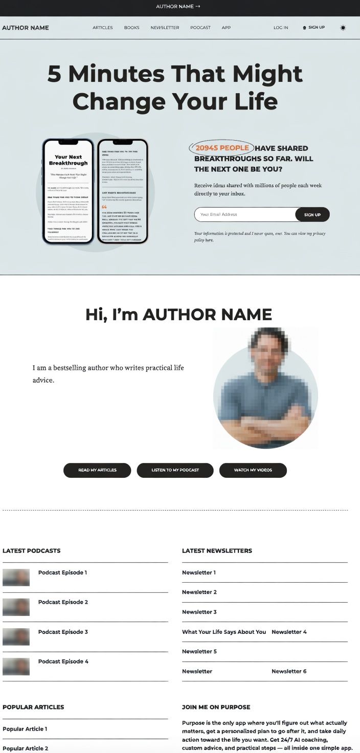 Publication page from the lead-magnet and email project portfolio.